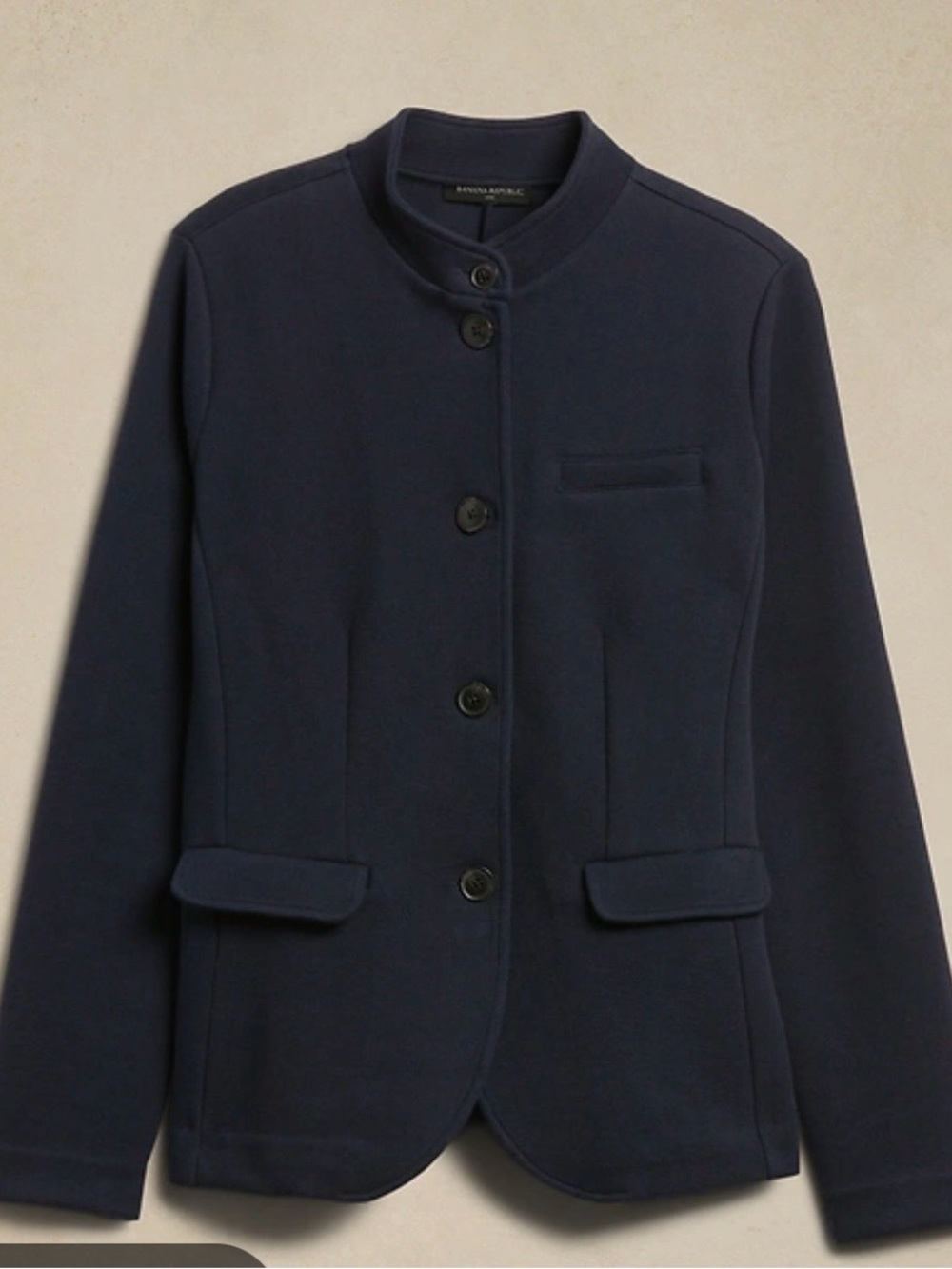 Banana Republic Women's Navy Mandarin-Collar Blazer